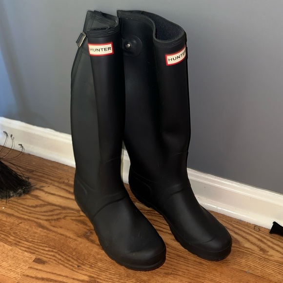 Navy blue matte hunter boots - Picture 1 of 1